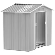 Casetta da Giardino ¨C zephmum ¨C Grigio Argento 213x130x185 cm con Porte Scorrevoli e Lucernario