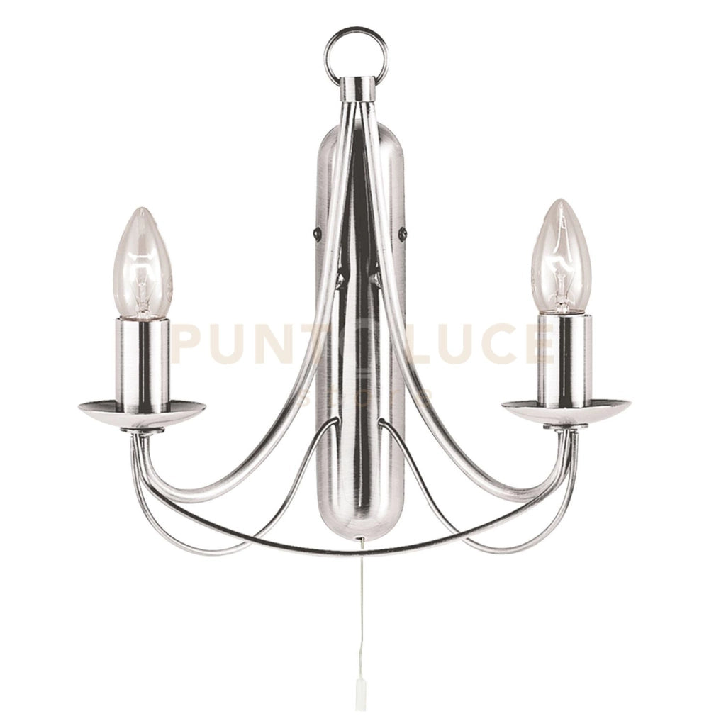 Lampada da parete Maypole 2Lt - Metallo argento satinato