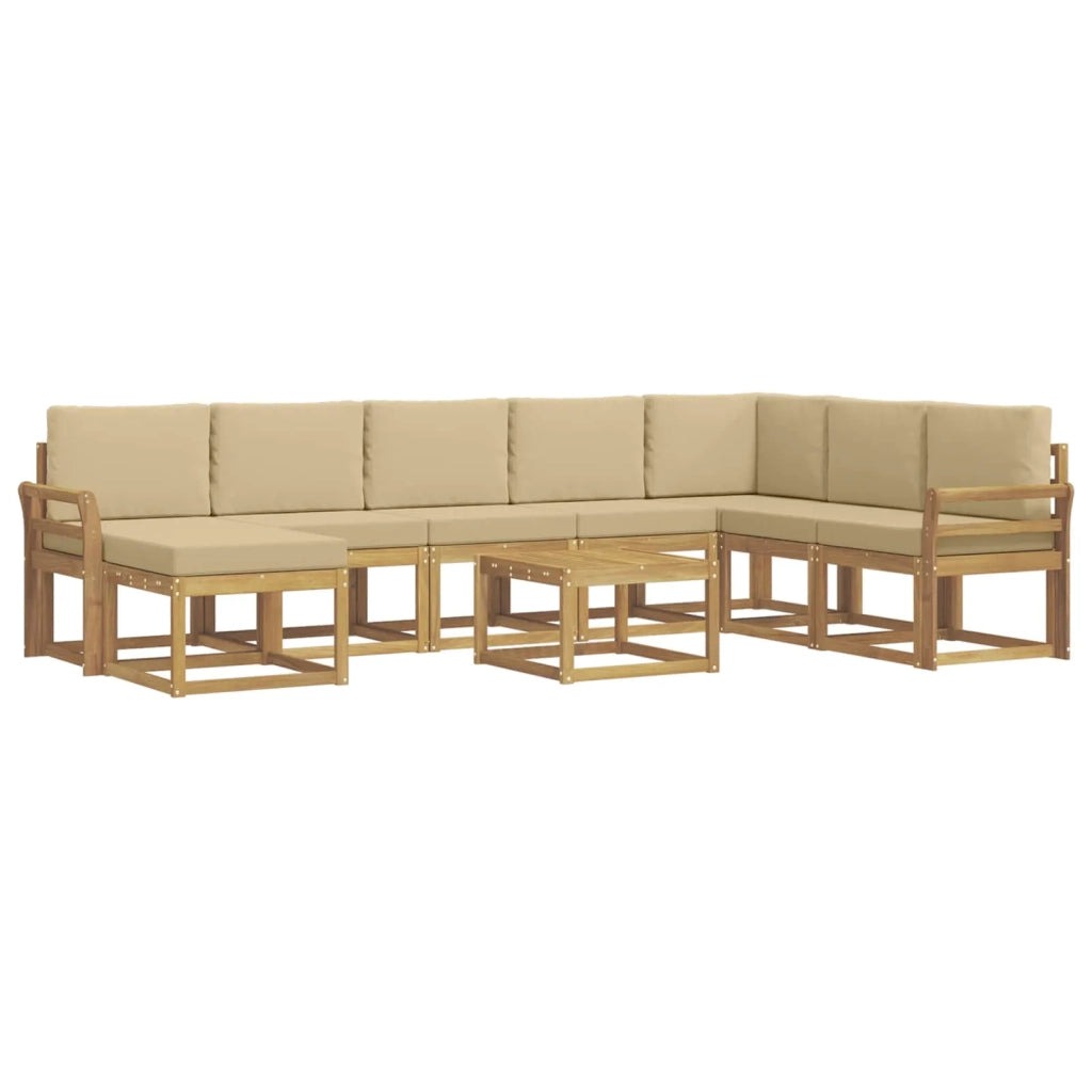 Set di divani da esterno 9 pz Bianco e Beige 3388087