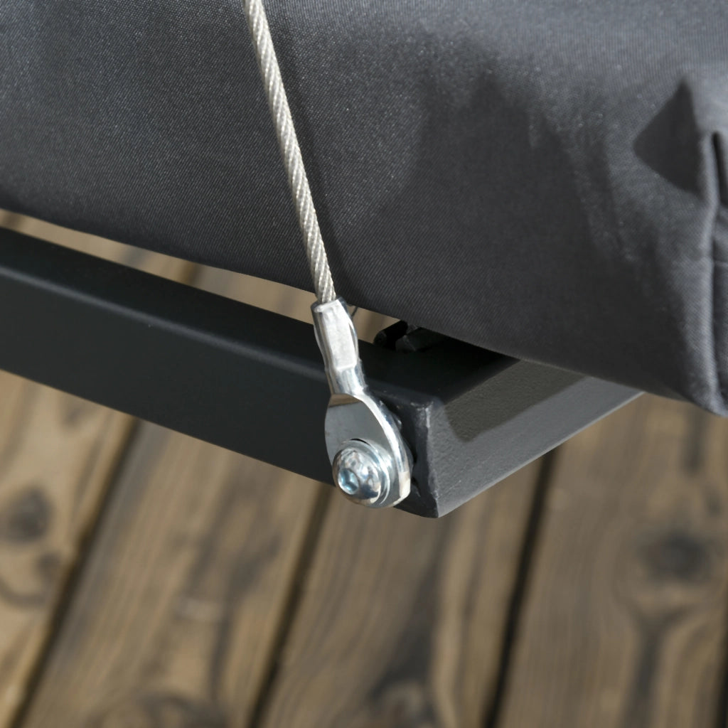 Balancelle Giardino 3 Posti ¨C Zephmum ¨C Grigio Scuro Acciaio Polyester
