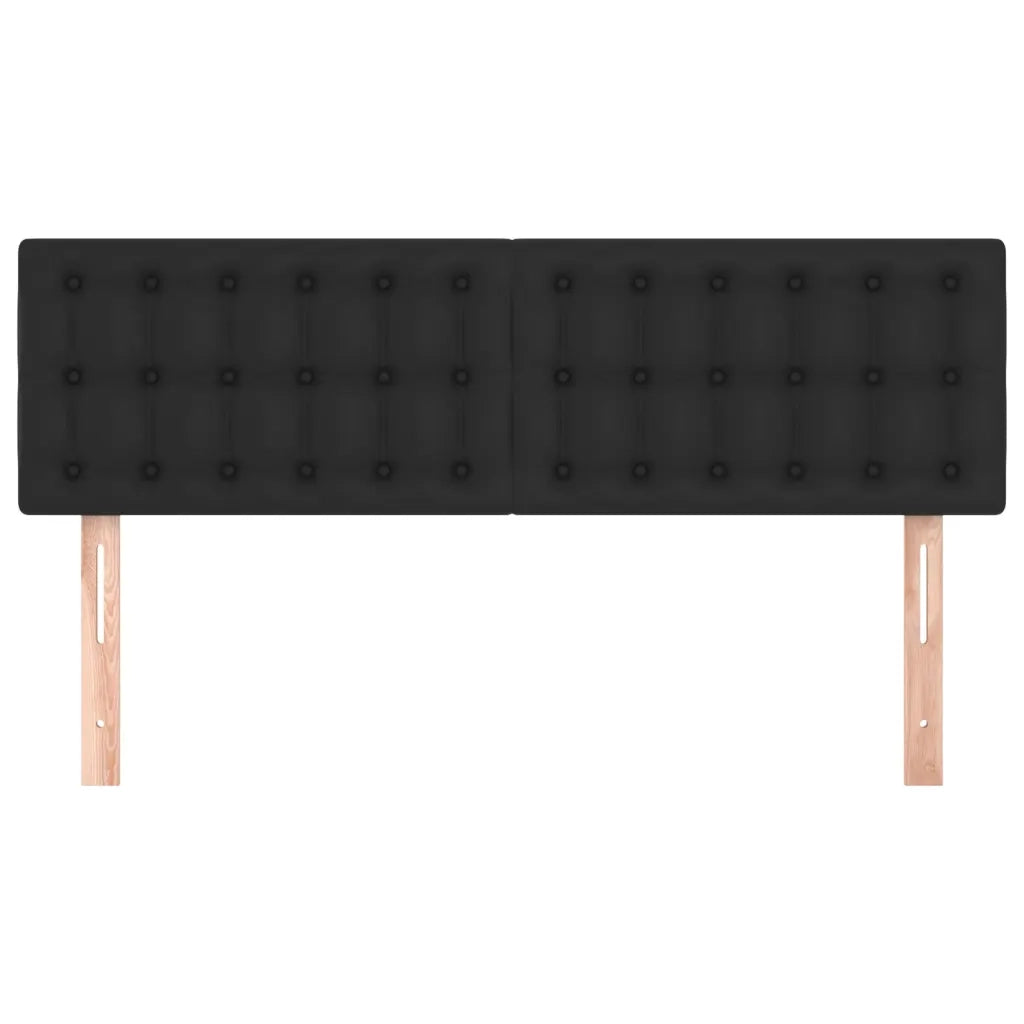 Testiera | Testata Nera 144x5x78/88 cm in Similpelle