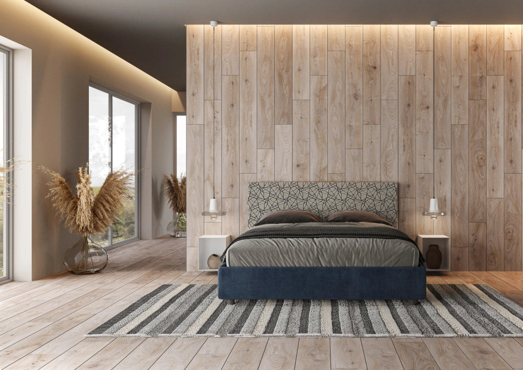 Letto matrimoniale senza rete imbottito 160x190 tessuto Era 4 arancio Arla