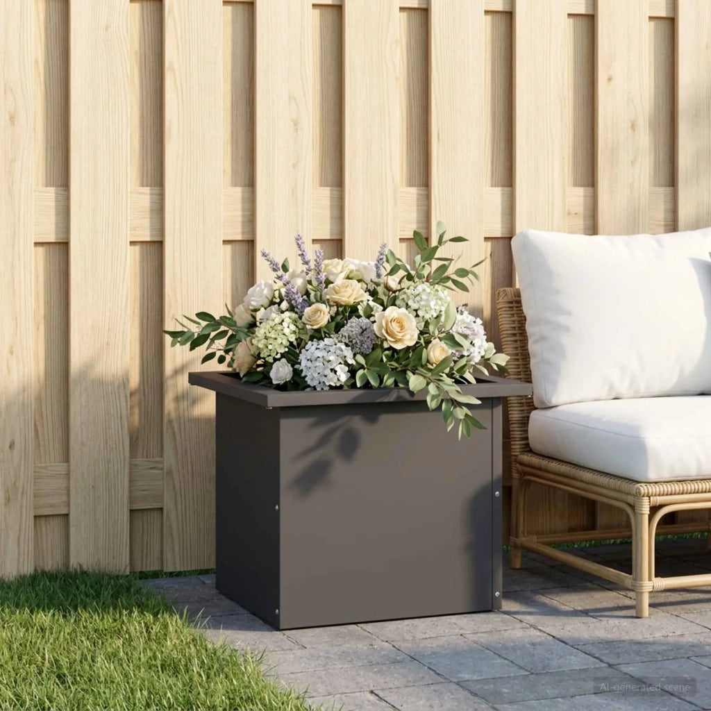 Fioriera da giardino con LED Nero 30 x 40 x 30 cm Acciaio 8008070