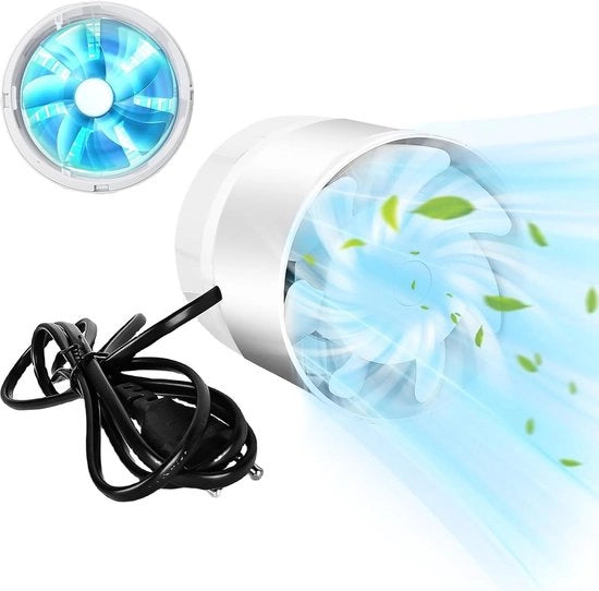 Ventilatore inline per scarico fumane in bagno, cucina, toilette, serra, tenda, garage - ventilatore silenzioso bianco