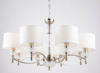 Lampadario Neoclassic in Metallo e Vetro Alicante Nickel