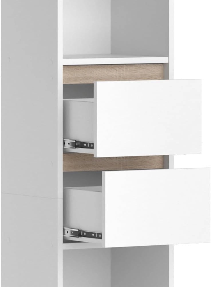 Libreria Robert, Bianco, 36.2 x 171 cm, per la conservazione di libri e decorazioni nell’area living