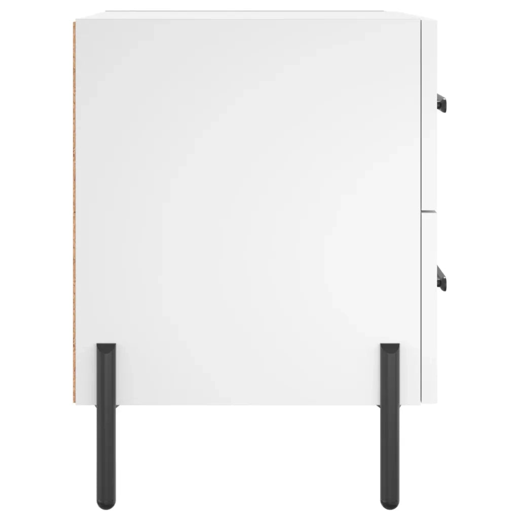 Comodino | Armadio da Notte | Mobiletto da notte Bianco 40x35x47,5 cm in Legno Multistrato