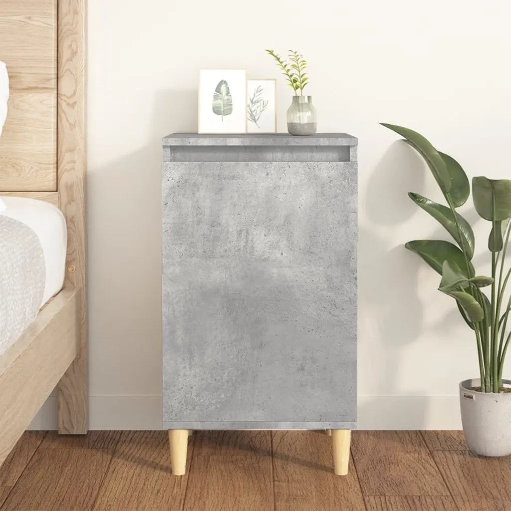 Comodino-Tavolino da notte Grigio Cemento 40x35x70 cm in Legno Multistrato 388703