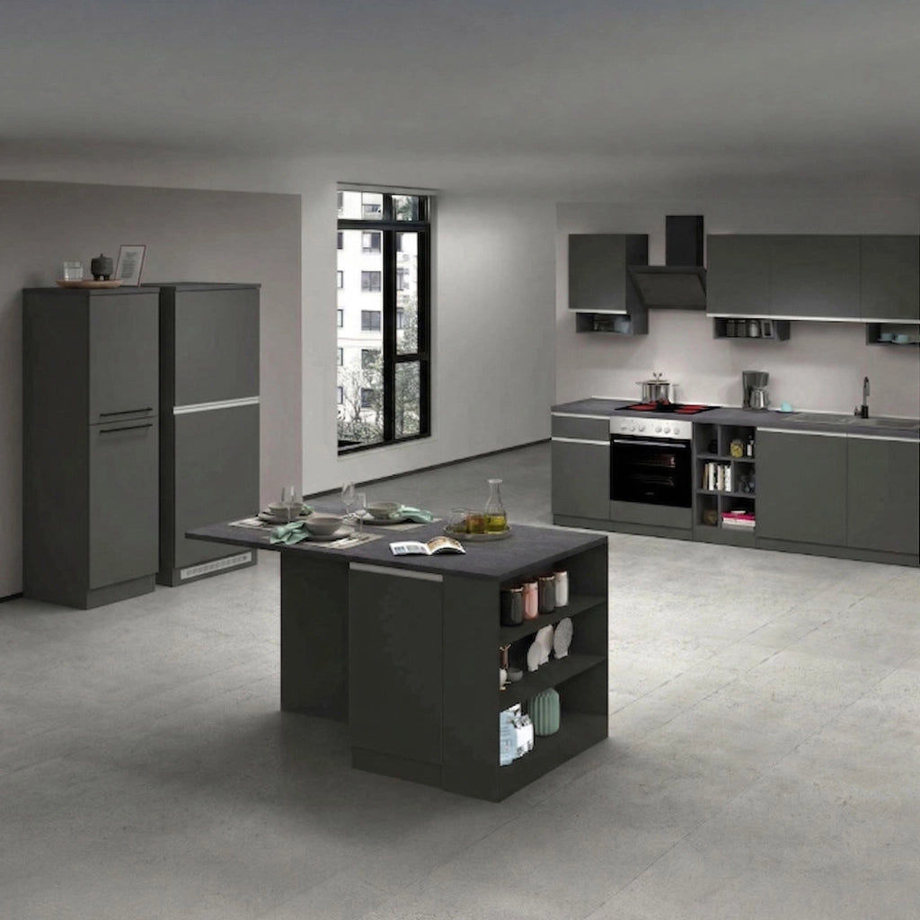 Cucinino Arlo, Cucina 3 Cassetti, Elettrodomestici non inclusi, Made in Italy, Grigio Ardesia