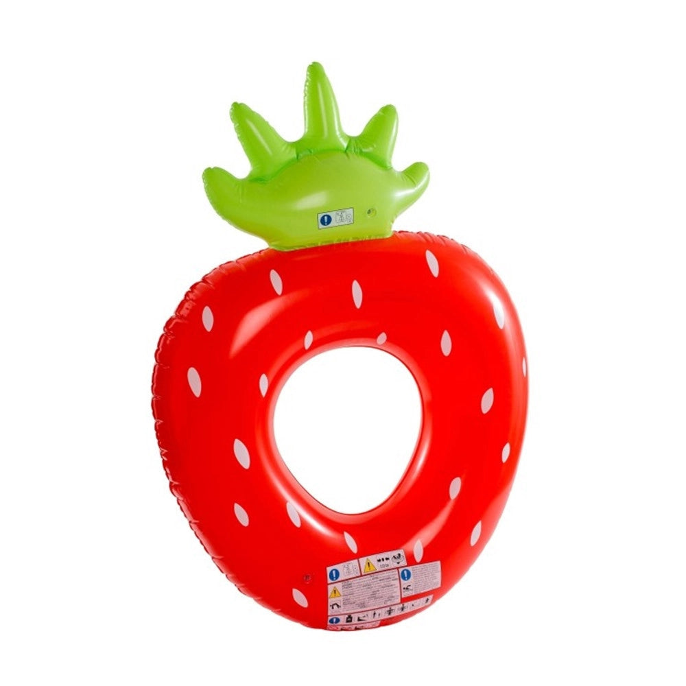 Trade Shop - Salvagente Ciambella Gonfiabile Anello Forma Di Fragola 76x101cm Mare Piscina 016099 -