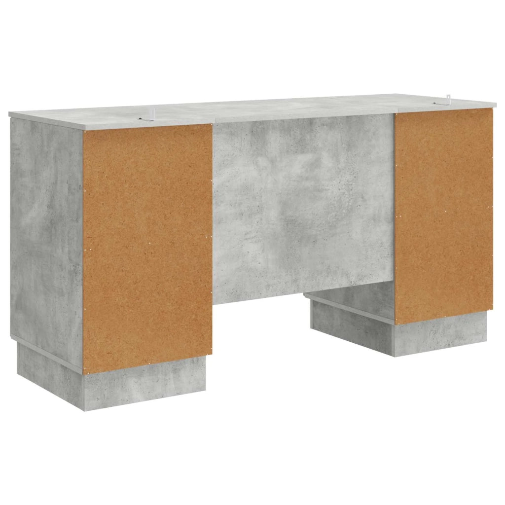 Scrivania con lo scaffale Grigio Cemento 142,5 x 50 x 75 cm