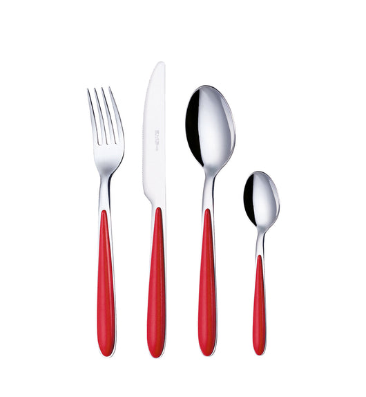Servizio Set di Posate 24 Pezzi in Acciaio Eme Caribe Rosso 11