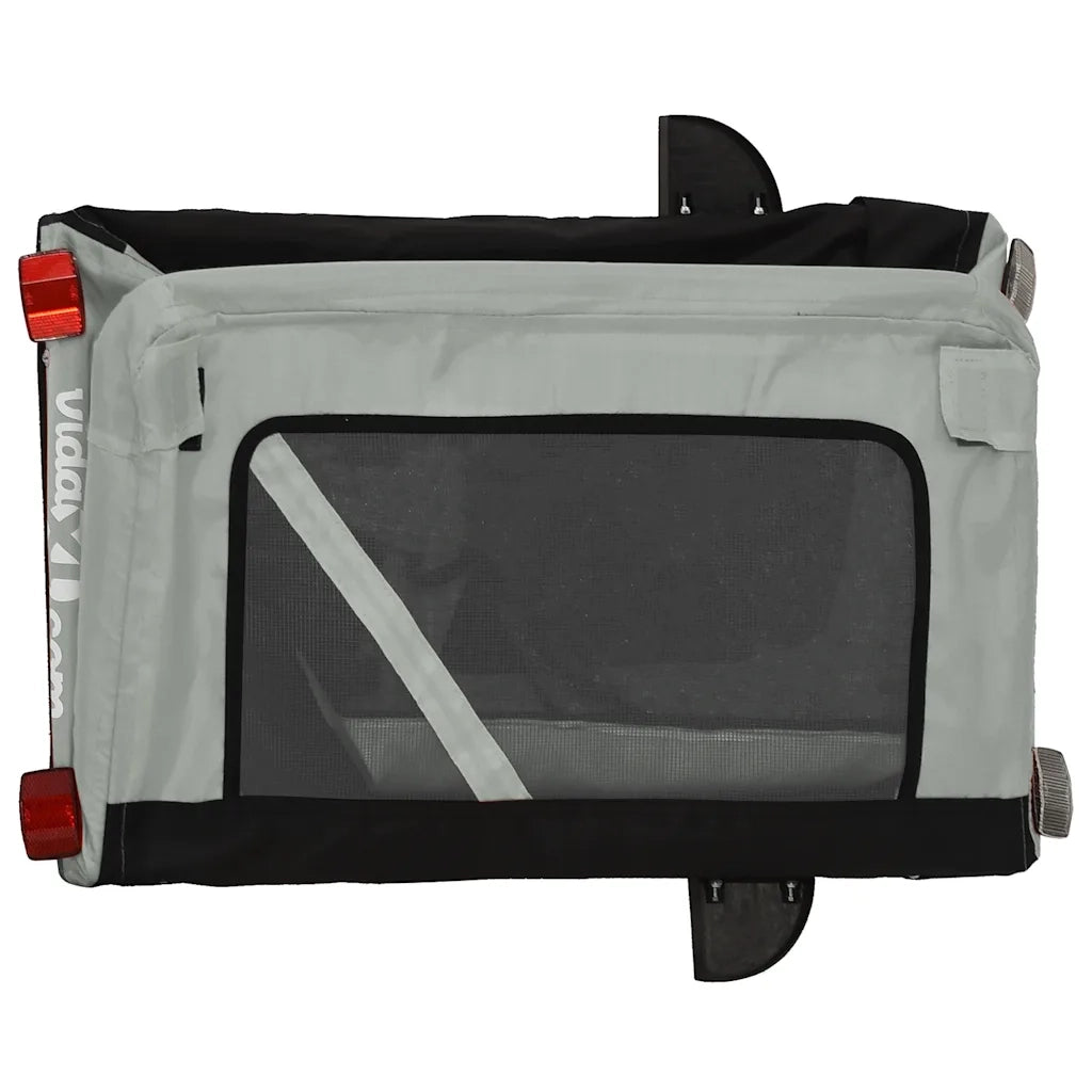 Rimorchio da Bici per Animali Grigio e Nero Oxford e Ferro CFW7271295