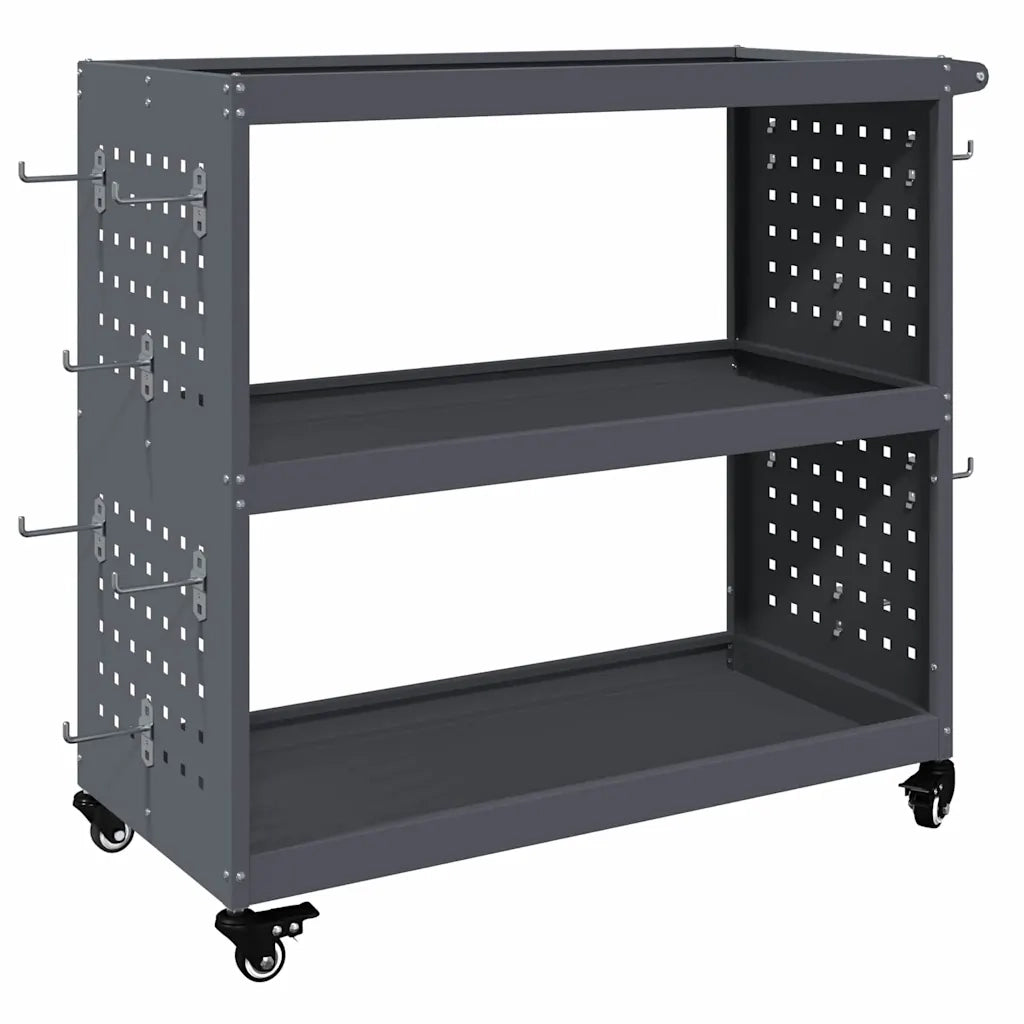Carrello per Attrezzi con lo scaffale Antracite 75 x 35 x 73 cm 874541