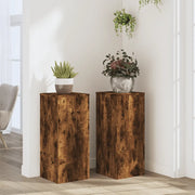 vidaXL Supporti per Piante 2 pz Rovere 30x30x70 cm Legno Multistrato