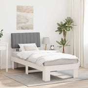 Letto con Testiera Rivestita Grigio chiaro 90 x 200 cm