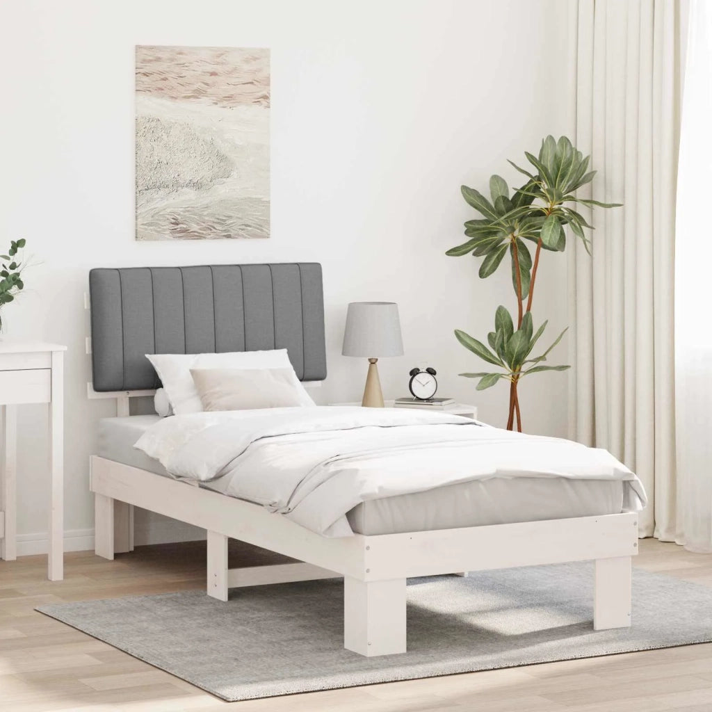 Letto con Testiera Rivestita Grigio chiaro 90 x 200 cm