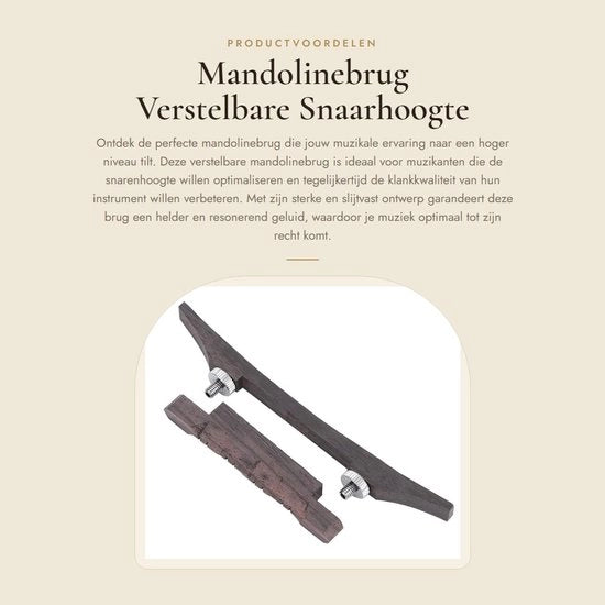 Accessorio per strumento musicale - Ponte per chitarra - Materiale: palissandro - Regolabile - Snaarhoogte adattabile - Leggero - Suono chiaro