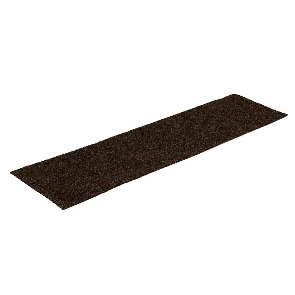 Tappetini per scale autoadesivi 15 pz 76x20 cm marrone rettangolari 326930