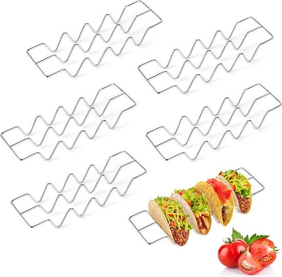Sistema di sostegno a forma di W per tacos in acciaio inossidabile 304 - set da 6 pezzi