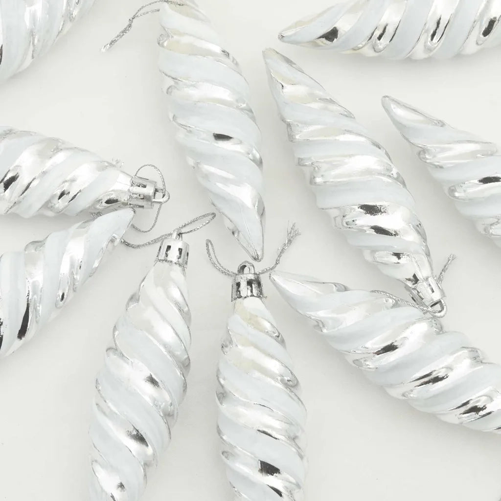 Palla a spirale di Natale 40 pz Argento Plastica CFW2901774