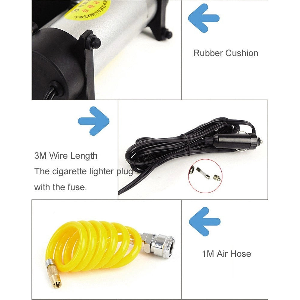 Trade Shop - Mini Compressore Ad Aria Portatile Per Auto Moto Bici 12v Metallo -