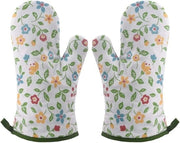 Manopole per forno resistenti al calore - resistenti al calore - disegni divertenti - fiori verde brillante