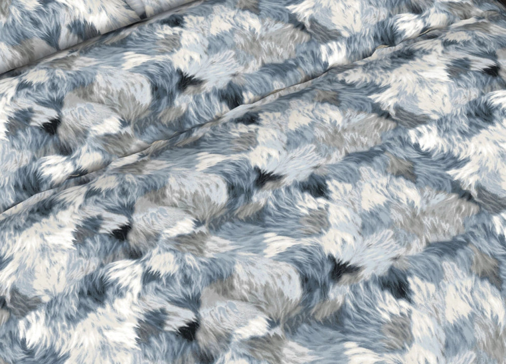 Completo Lenzuola Letto In 100% Cotone Made In Italy Disegni Assortiti C.N - 1 Piazza - Soffice Azzurro
