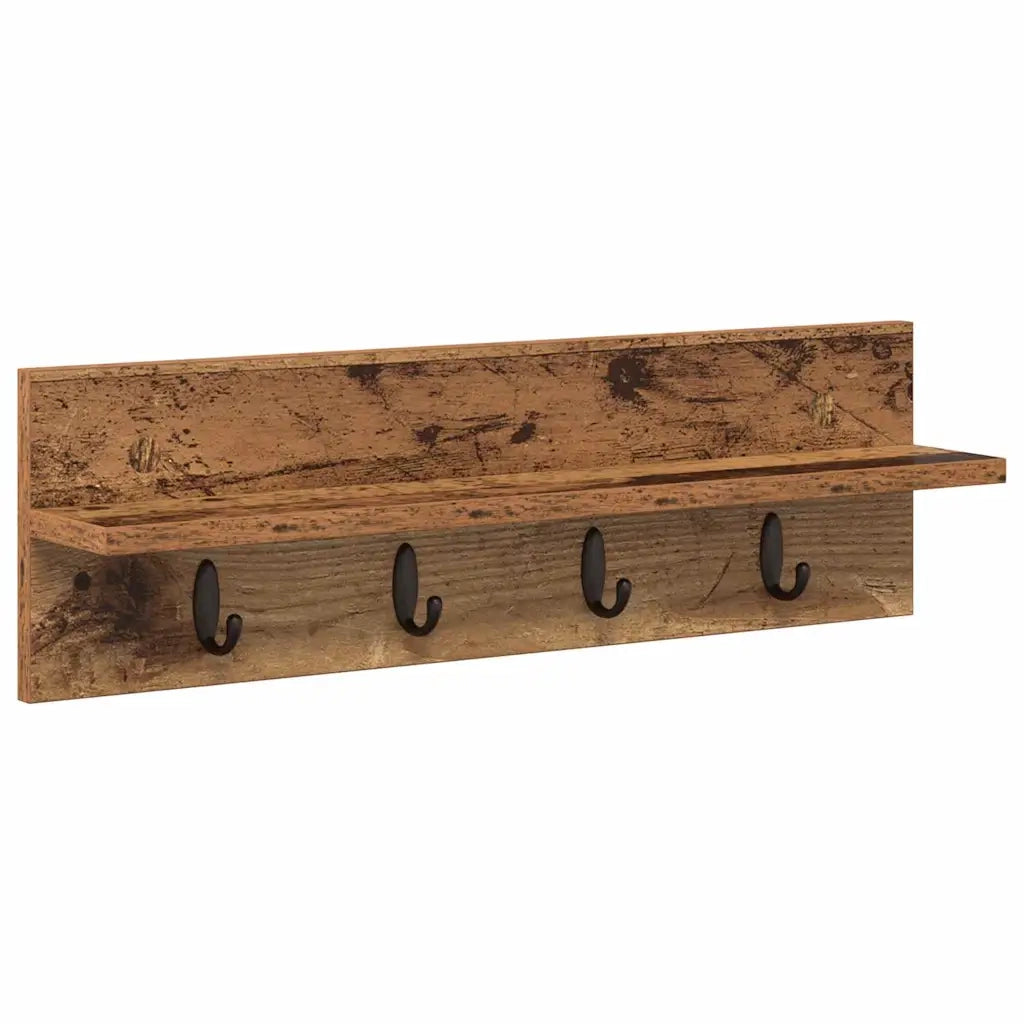 vidaXL Appendiabiti a muro Legno vecchio 60 x 10.5 x 18 cm