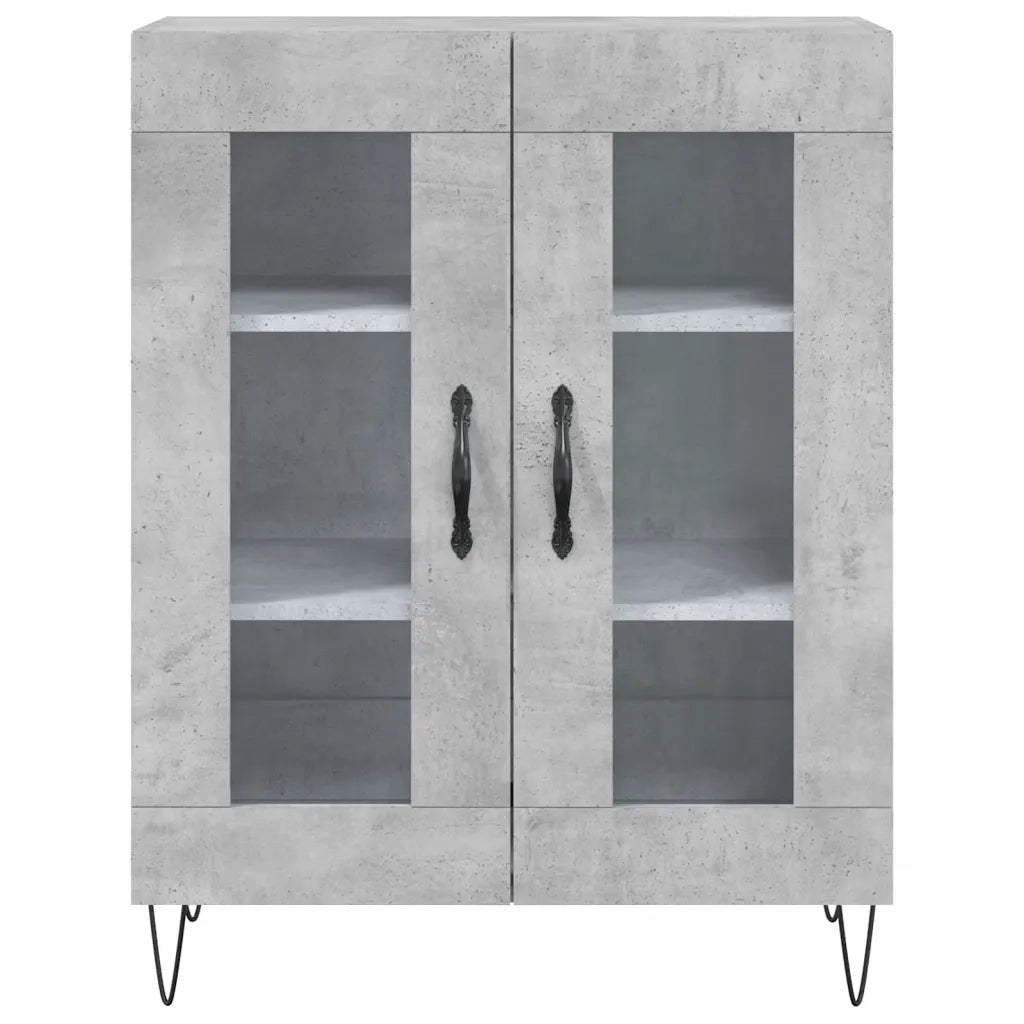 Credenza-Buffet-Armadio da cucina Grigio Cemento 69,5x34x180 cm in Legno Multistrato 102887