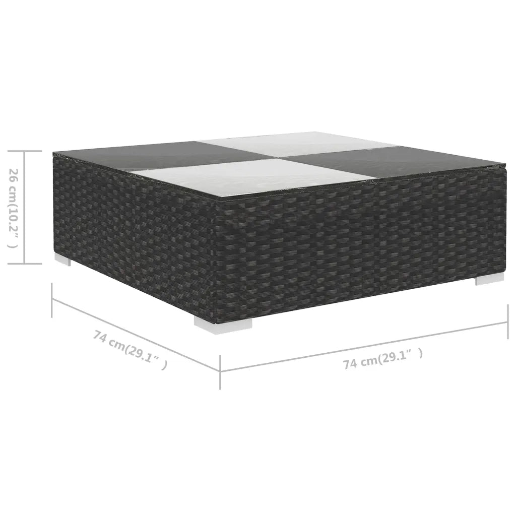 Set Divani da Giardino 6 pz con Cuscini in Polyrattan Nero 41257