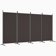 Divisorio a 4 Pannelli-Set di 4 pannelli Paravento Marrone 346x180 cm in Tessuto