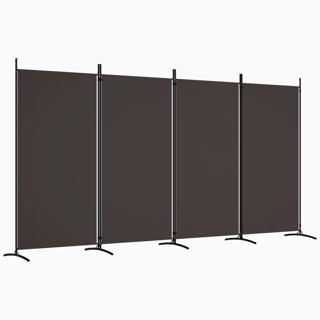 Divisorio a 4 Pannelli-Set di 4 pannelli Paravento Marrone 346x180 cm in Tessuto