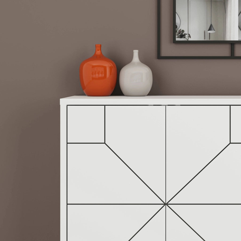 Madia Earl, Credenza 4 Ripiani, 123x35x62h cm Bianco