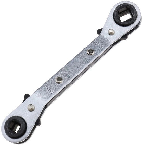 Ratelle 4-in-1 - Chiave a Lame Rotativa - Chiave per Manutenzione HVAC - Costruzione in Acciaio - Lunghezza Totale 138 mm - Peso 94 g