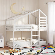 Letto a Castello senza Materasso Bianco 90x190cm Massello Pino 3281965