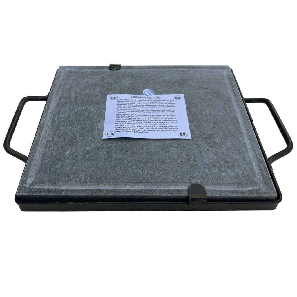 PIETRA OLLARE PIASTRA NATURALE CON TELAIO NERO  CM. 30X40