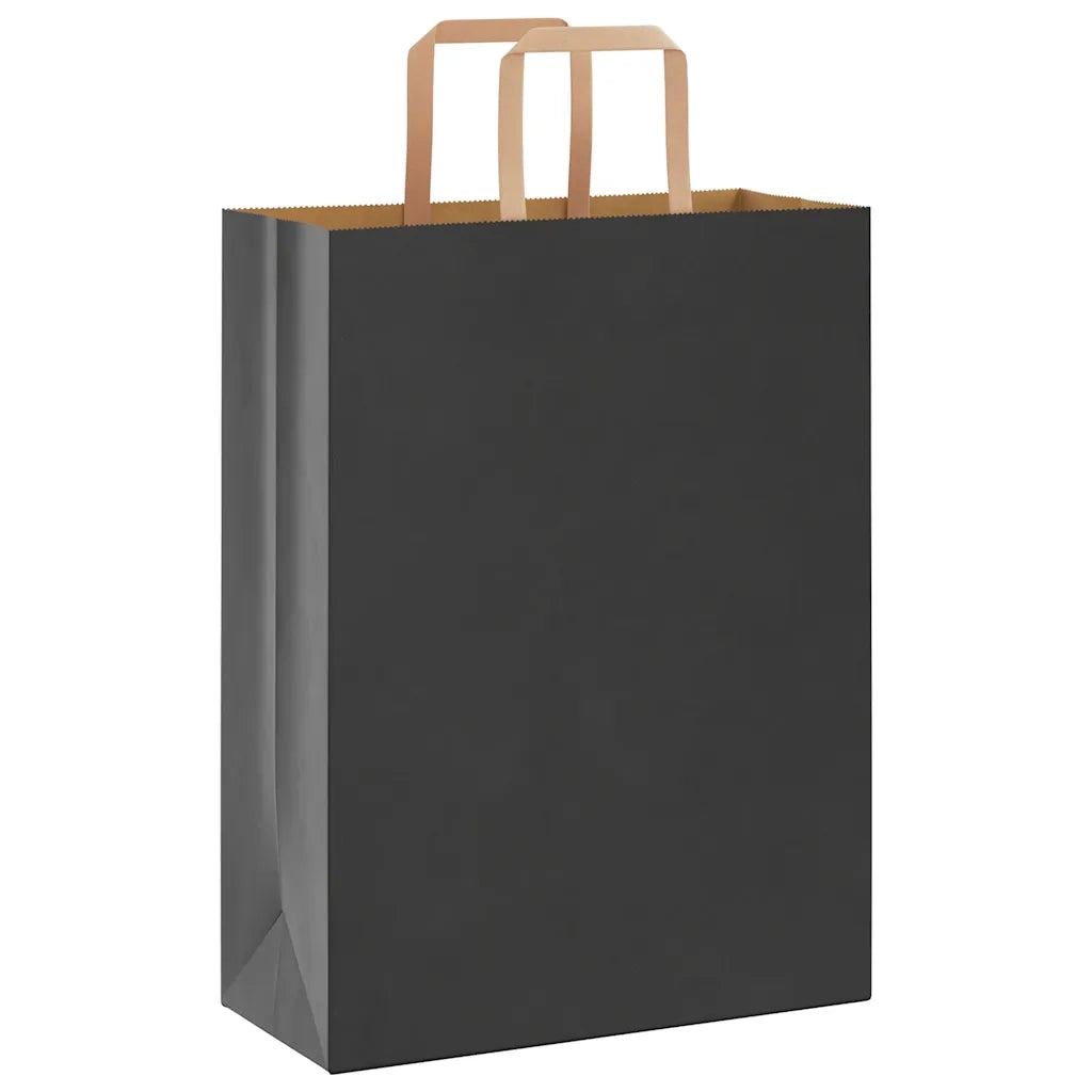 Sacchetti di Carta 250 pz con Manici Neri 26x12x35 cm 4101870
