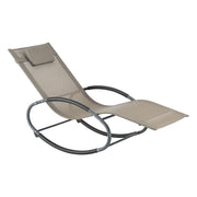 Sedia da giardino rimovibile acciaio e tessuto 153 x 63 x 81 cm beige 03_0009460