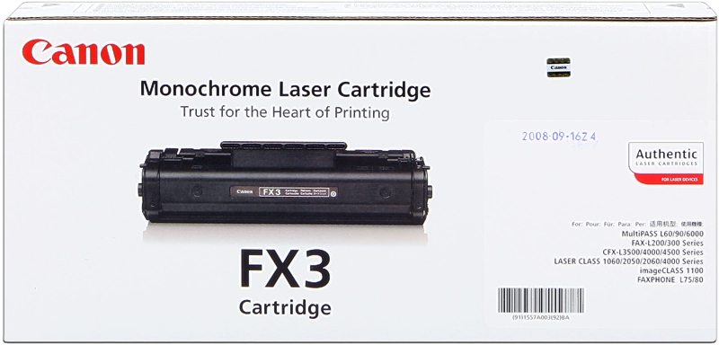 Canon FX-3 Black Toner Cartridge cartuccia toner Originale Nero