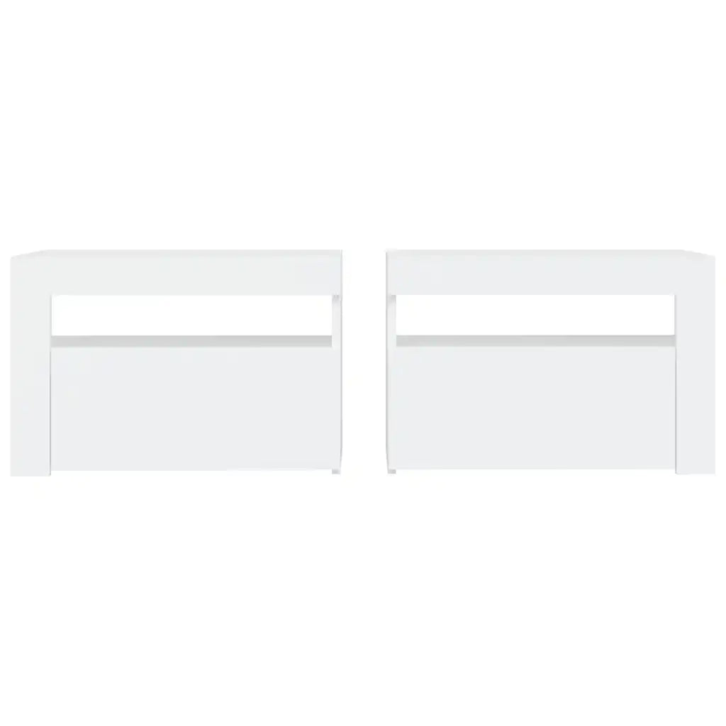 Comodini 2 pz con LED Bianchi 60x35x40 cm cod mxl 50014