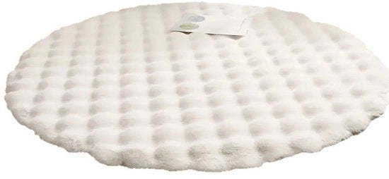 Tappeto in schiuma circolare per soggiorno, densità per uso domestico, per divano, camera da letto, coperta/asse, 120 cm di diametro (bianco).