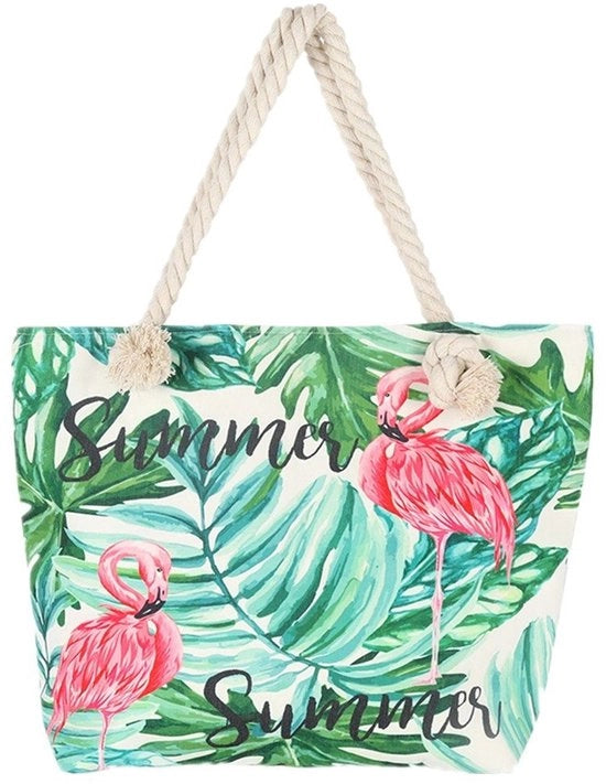 Borsa da Spiaggia XXL Impermeabile - Borsa da Spiaggia con Cerniera - Borsa da Spiaggia in Rete - Borsa da Spiaggia con Chiusura a Cerniera - Borsa da Spiaggia Ibiza - Adatta per Vacanze - Borsa da Spesa