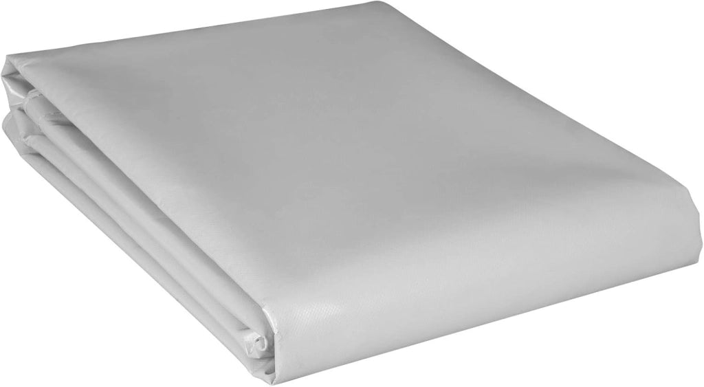 Telo Idrorepellente EsternoTelone di copertura con occhielli Protezione Rinforzato PVC 500g/m², Telo Protettivo Multiuso per Barche, Legno, Piscina, Mobili da giardino, Auto, 3x5m, Grigio Chiaro