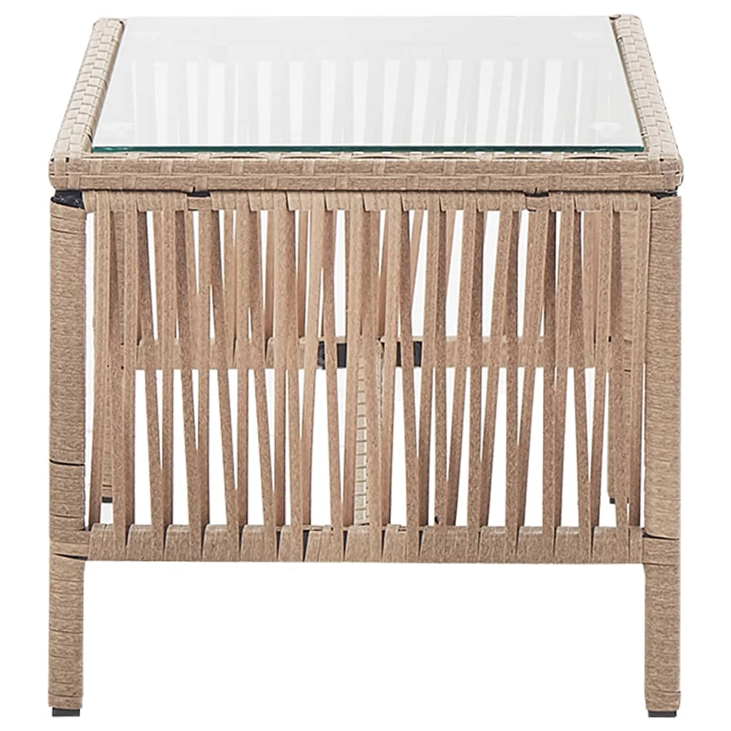 Set di mobili da giardino mobili da esterno 4 pezzi con cuscini resina di vimini beige 02_0016175