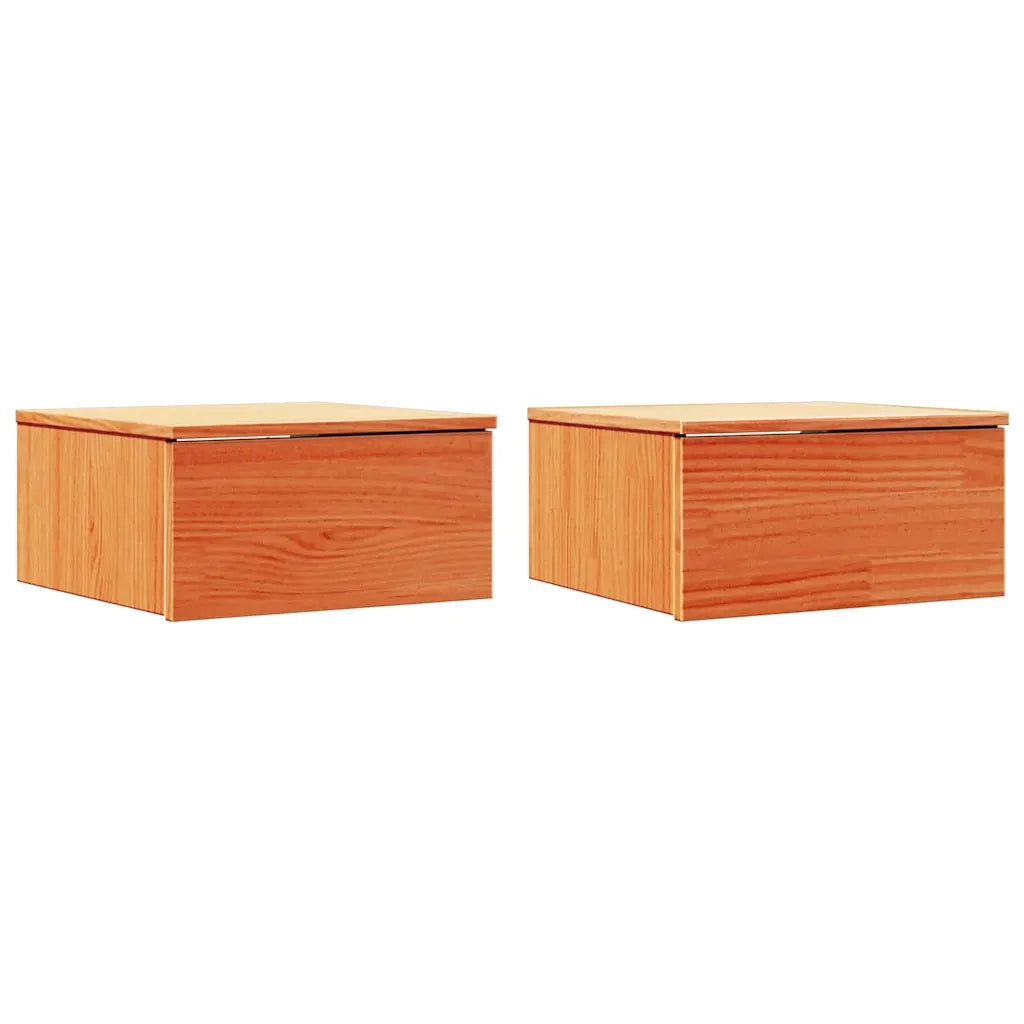 Comodino con cassetto 2 pz-Set di 2 Tavolino da notte Marrone cerato 37 x 35 x 18,5 cm