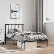 Giroletto con Testiera-Struttura Letto con testiera in Metallo Nero 100x190 cm 489206