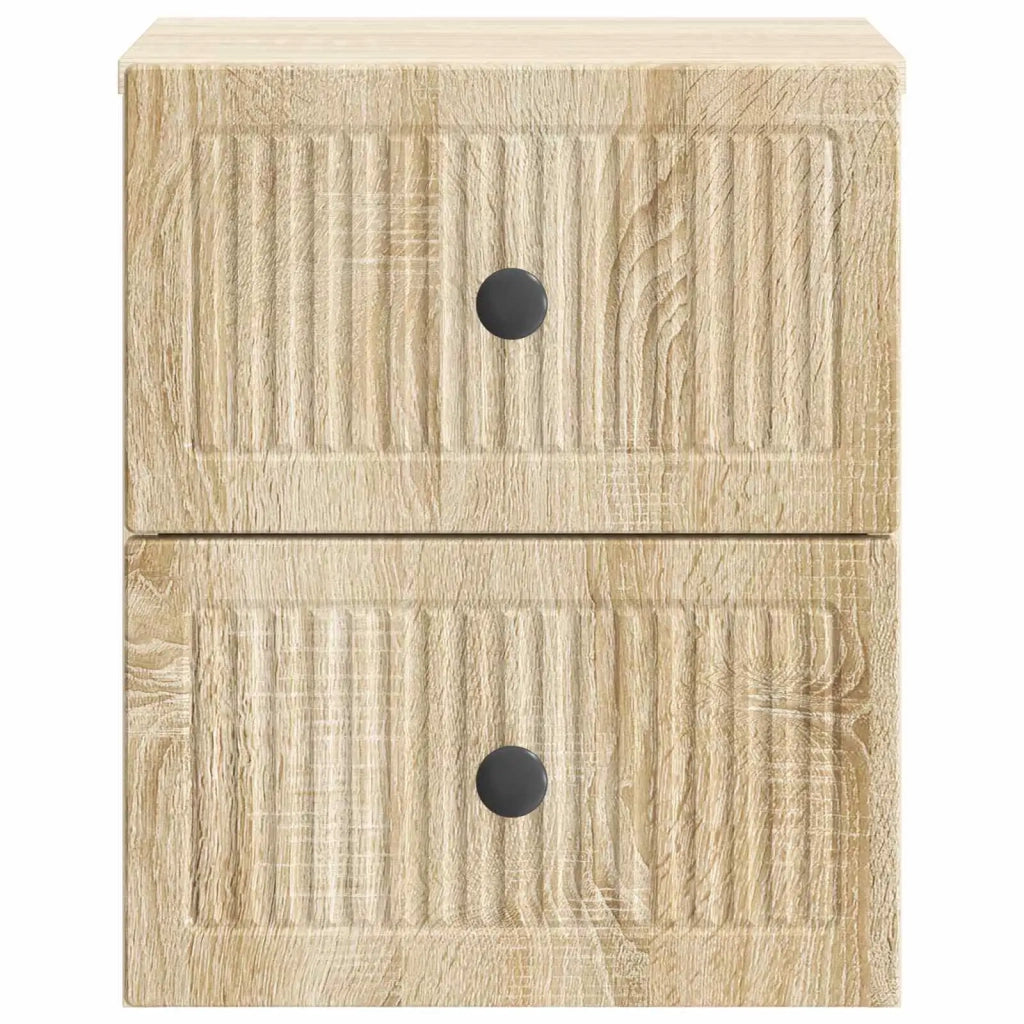 Mobiletto da notte a muro 2 pz Rovere Sonoma 33 x 34,5 x 40 cm 897960