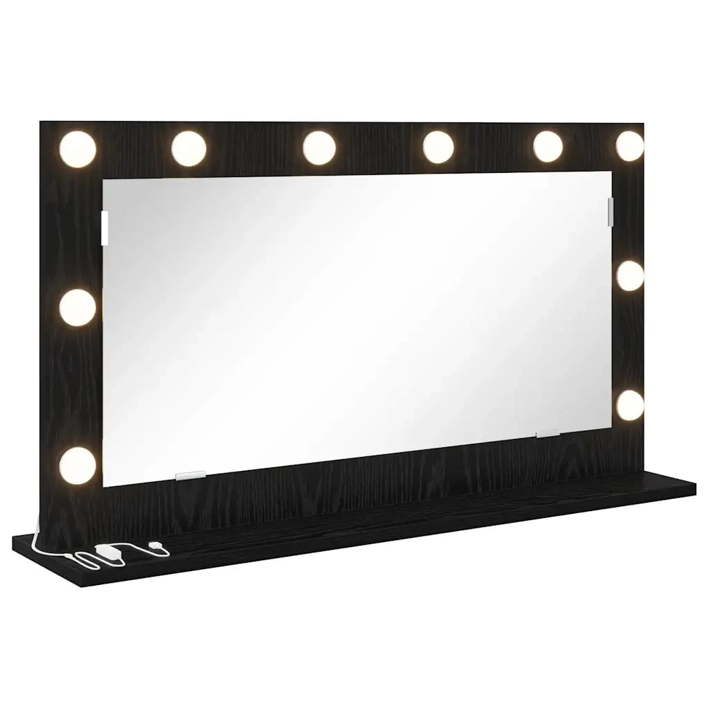 Specchio da Vanità Rettangolare Rovere Nero 80 x 45 x 18 cm 868318