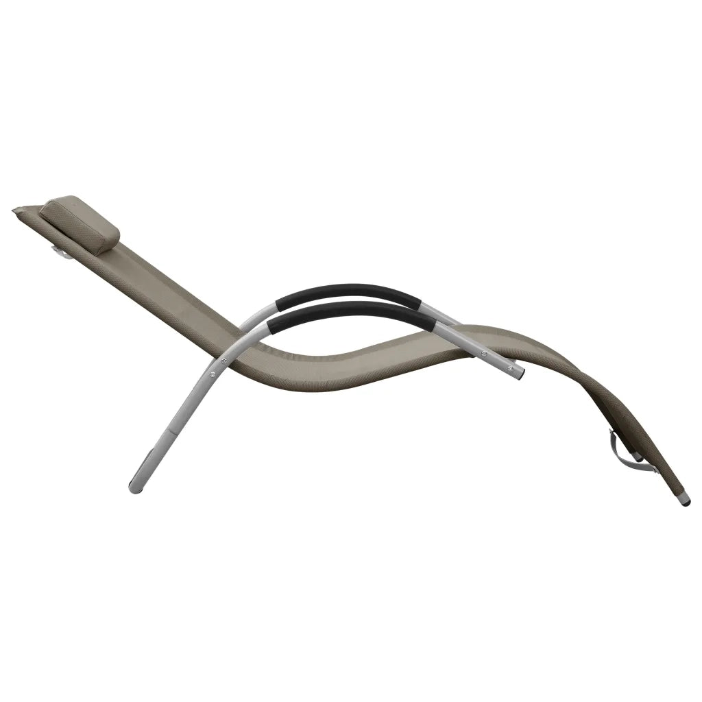 Lettino Prendisole in Textilene Grigio Talpa e Grigio cod mxl 23079